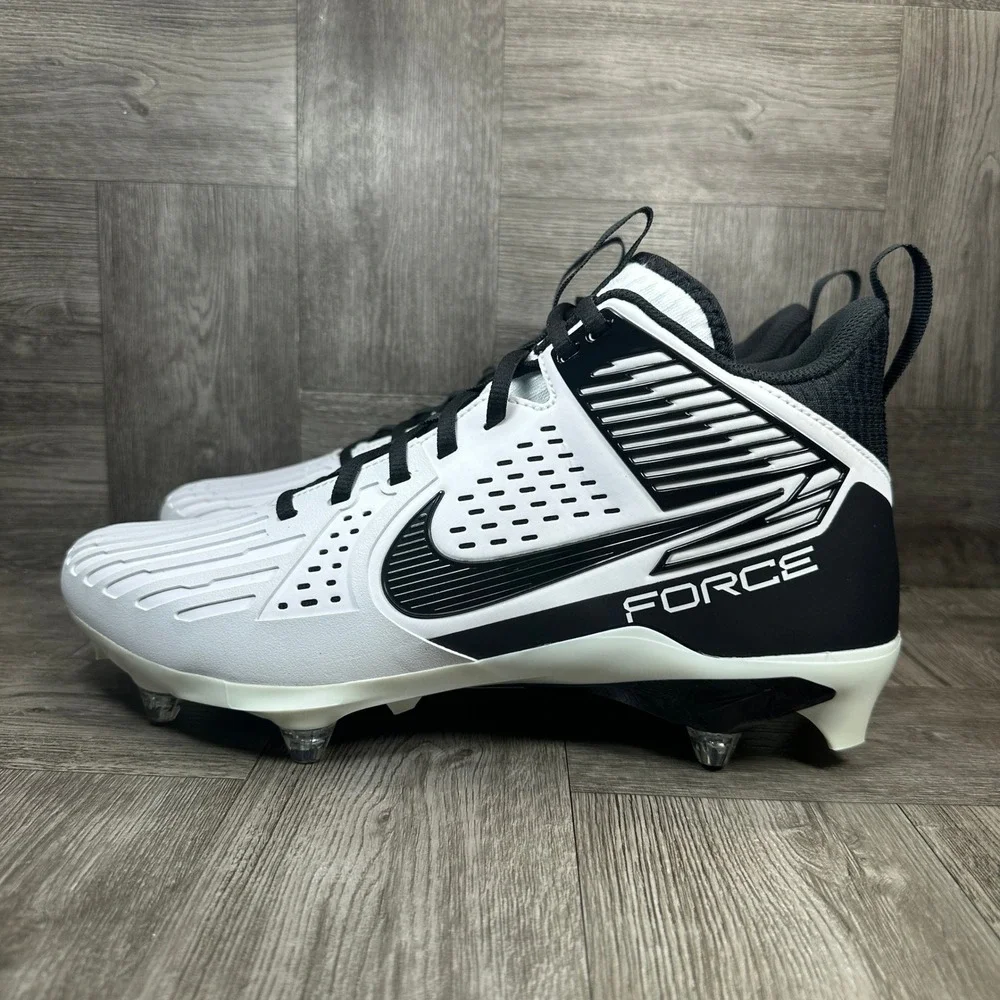 Nike Force Savage Pro 2 Mens 11 White Black Football Cleats NEW FJ8149-100